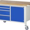 Stół Warsztatowy, Mobilny RAU 05 8470A2-157B4S.11, (S x W x G) 1500 x 880 x 700 mm
