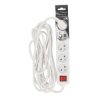 Przedłużacz domowy przenośny LOGAN White 5 - krotny z uziemieniem 5m z włącznikiem EDO777564 EDO