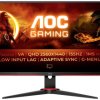 AOC Q27G2E/BK Monitor EEK F (A - G) 68.6 cm (27 cal) 2560 x 1440 px 16:9 1 ms słuchawki (jack 3,5 mm), DisplayPort, HDMI