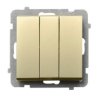 SONATA Wyłącznik zwierny przycisk potrójny szampański złoty ŁP-24R/m/39 OSPEL