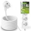 Przedłużacz Sieciowy Kabel z Uziemieniem Listwa Zasilająca 5 Gniazda 5m Biały Sznur Lendo Lumiled