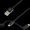 BS14-50068 3-in-1 charging cable, Micro B/type C/Lightning, black, 1 m