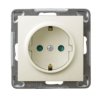 IMPRESJA Gniazdo pojedyncze z uziemieniem schuko z przesłonami torów prądowych ecru GP-1YSP/m/27 OSPEL