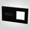 TouchMe Duży panel szklany, 1 x łącznik potrójny, 1 x ramka, czarny TM703728B