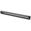 Modular patch panel, shielded, 24-port, blank, 1U, rack-mount, black (RAL 9005)
