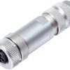 Jack, M12, 4 pole, screw connection, screw locking, straight, 99 1632 814 04