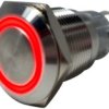 Przełącznik przyciskowy wandaloodporny Zatrzaskowy 1NC, 1NO średnica wycięcia 19mm, montaż panelowy RND