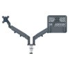 Leitz 65380089 Monitor+Laptop Arm Dark grey Height-adjustable 32 inch