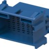 Plug, unequipped, 21 pole, straight, 3 rows, blue, 1-967630-6