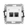 ICON Mechanizm gniazda komputerowego podwójnego 2xRJ45, kat. 8, ekranowane, 8-stykowy biały IGK-12