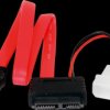 SLSATAF12 Cable slim SATA fe. > SATA fe. / LP4 ma., 30 cm, red