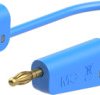 Measuring lead with (4 mm lamella plug, straight) to (4 mm lamella plug, straight), 750 mm, blue, PVC, 1.0 mm², 64.1031-07523