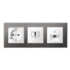 MERTEN M-Elegance Ramka metal 3 potrójna szary metaliczny MTN403314 SCHNEIDER ELECTRIC