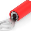 Insulated ring cable lug, 0.3-1.42 mm², AWG 22, 4.82 mm, red, 2-31887-1
