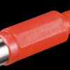 RCA connector with bend protection, red