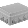 Puszka n/t hermetyczna 120x80x50 6 dławików IP65 szara S-BOX 206
