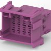Plug, unequipped, 15 pole, straight, 3 rows, purple, 1-967628-1