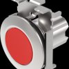 Pushbutton, unlit, groping, waistband round, red, front ring gray, mounting Ø 30.5 mm, 45-2131.4F20.000