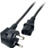 Power cable, Denmark, plug type K, angled on C13 socket, straight, black, 1.8 m, EK539.1,8