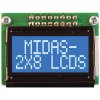 Midas Displays MC20805B6W-BNMLW-V2 2x8 COB LCD White on Blue 5mm Character