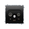 Gniazdo antenowe R-TV-SAT przelotowe czarny mat 10dB