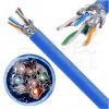 Kabel sieciowy S/FTP kat.7 skrętka 4x2x0,57mm wewnętrzny Dca bezhalogenowy LSOH niebieski Telegärtner