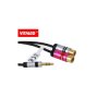 Kabel Jack 3,5st-2xRCA gn. slim Vitalco przejście
