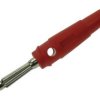 Wtyk bananowy; 4mm; 25.413.1; czerwony; 61mm; przykręcany; wtykany (gniazdo bananowe 4mm); 32A; 60V; mosiądz niklowany; PVC; Ama