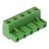5-Way 7.62mm Right Angle Pluggable Terminal Block Green 15A 300V