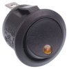 Yellow illuminated Dot On-Off Round Rocker Switch 12V SPST