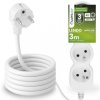 Przedłużacz Sieciowy Kabel z Uziemieniem Listwa Zasilająca 4 Gniazda 3m Biały Sznur Lendo Lumiled