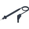 Measuring lead with (4 mm plug, spring-loaded, angled) to (test probe, straight), 1 m, black, PVC, 1.0 mm², CAT II, 934155100