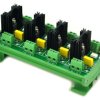 ELECTRONICS-SALON DIN Rail Mount 4 Channel 6 Amp SSR Module Board, in 4~32VDC, out 100~240VAC.