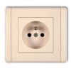 FLEXI Gniazdo pojedyncze z uziemieniem (przesłony torów prądowych) beżowy 1FGP-1zp KARLIK