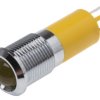 Lampka kontrolna do montażu panelowego 24V dc, Żółta 14mm LED Chrom RS PRO