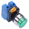 YW4L-MF2E20Q0G Green 22mm Metal Bezel Momentary Shrouded Push Button Switch 2NO IP65 IDEC