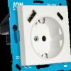 10.300.415 Socket outlet USB-A + USB-C with contact protection V1/J1, matt