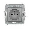 ICON Mechanizm gniazda pojedynczego z uziemieniem 2P+Z (przesłony torów prądowych) srebrny metalik 7IGP-1zp