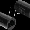90836 RJ45 coupling, Cat.6, cylindrical shape, black