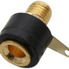 Gniazdo bananowe czarne z pozłacanymi końcówkami 4mm 19A 60V