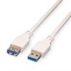 VALUE Kabel USB 3.2 Gen 1, typ A-A, M/F, biały, 0,8 m