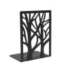 Czarna metalowa podpórka do książek Drzewa