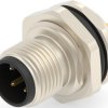 Circular connector, 4 pole, solder cup, screw locking, straight, T4130012041-000
