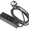 Listwa zasilająca, 10A, 250 V AC, 4 wtykowa dł. kabla 2m IEC C13