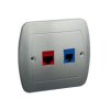 AKORD Gniazdo komputerowo/telefoniczne aluminiowy metalik RJ45 kat.5e + RJ12 A5T/26 KONTAKT SIMON