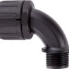 90° hose screw fitting, M12, 10 mm, PA, IP66, black, (L) 32 mm, 166-22200