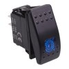 Blue illuminated On-Off Automotive Rocker Switch SPST 10A 12-24V IP68