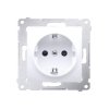 SIMON 54 Gniazdo z uziemieniem schuko białe z przesłonami szybkozłącza DGSz1CZ.01/11 KONTAKT SIMON