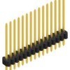 Pin header, 15 pole, pitch 1.27 mm, straight, black, 10060556
