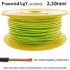 Przewód instalacyjny miedziany jednożyłowy LgY 2,50 mm2, linka giętka, żółto-zielony